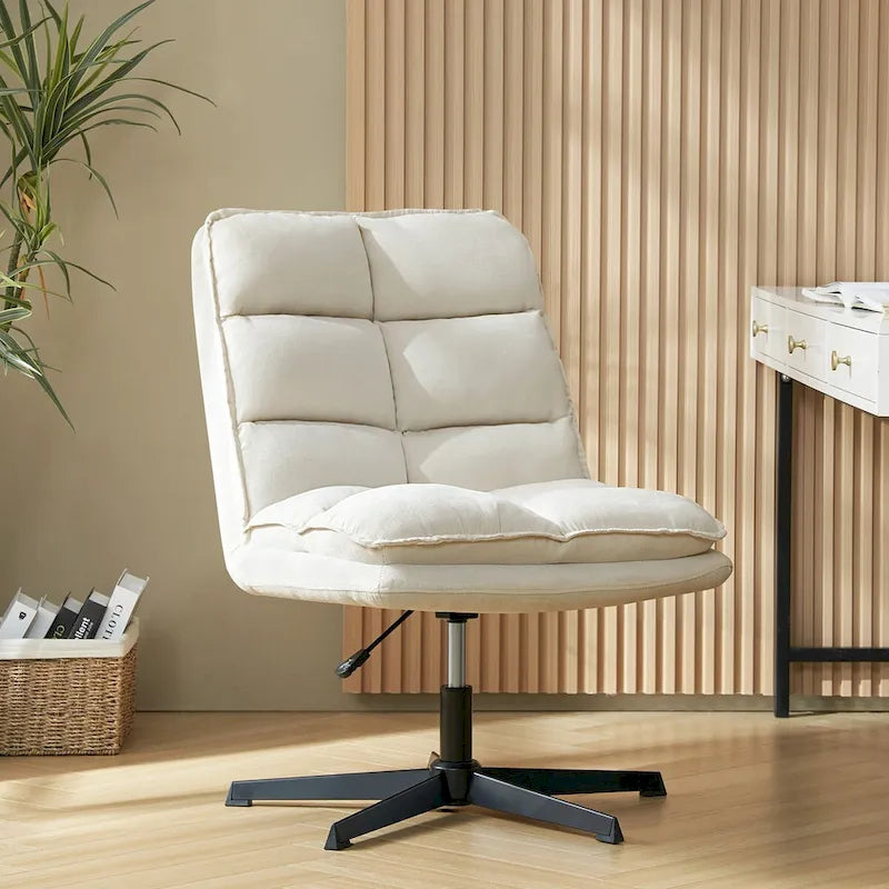 Joaquin Modern Armless 0ffice Chair Tufted 360Swivel With Upholstered by HULALA HOME