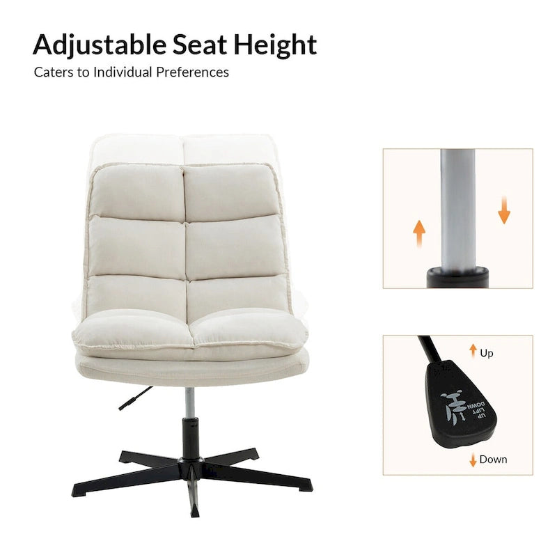 Joaquin Modern Armless 0ffice Chair Tufted 360Swivel With Upholstered by HULALA HOME