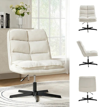 Joaquin Modern Armless 0ffice Chair Tufted 360Swivel With Upholstered by HULALA HOME