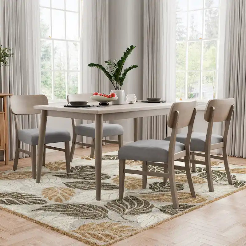 Furniture of America Calista Modern Grey Rectangle Wood Dining Set
