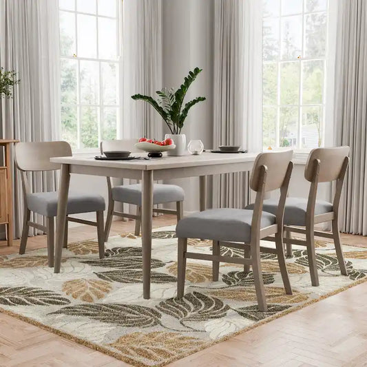 Furniture of America Calista Modern Grey Rectangle Wood Dining Set