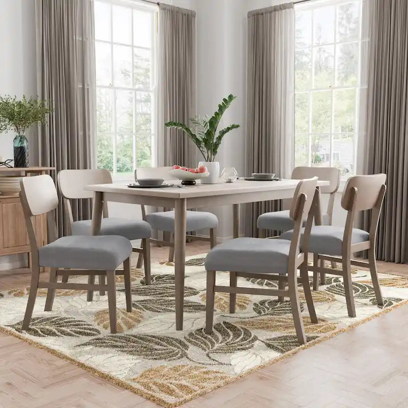 Furniture of America Calista Modern Grey Rectangle Wood Dining Set