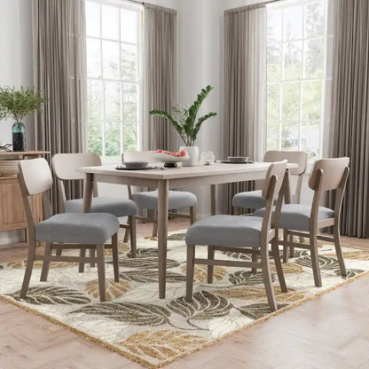Furniture of America Calista Modern Grey Rectangle Wood Dining Set