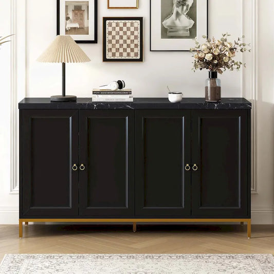 Modern Sideboard with Metal Handles for Living Room