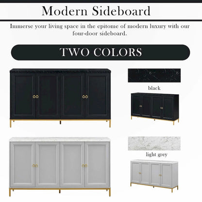Modern Sideboard with Metal Handles for Living Room
