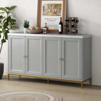 Modern Sideboard with Metal Handles for Living Room