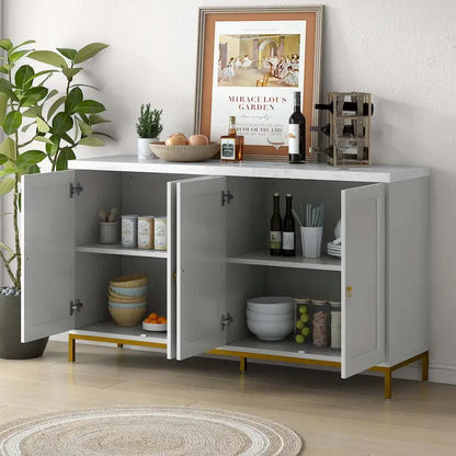 Modern Sideboard with Metal Handles for Living Room