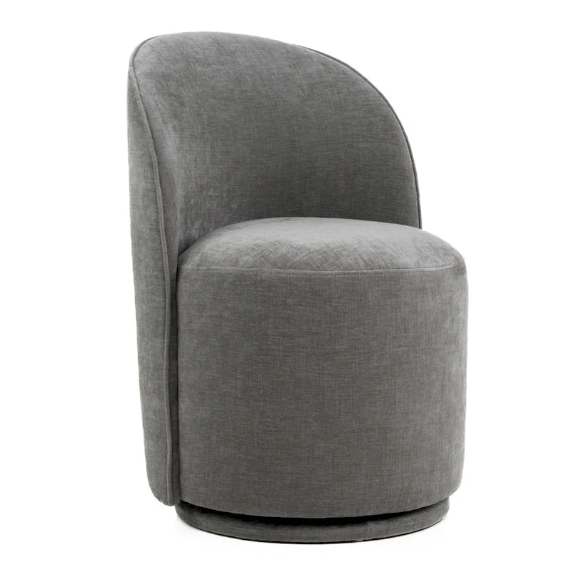 Modrest Correa Modern Dove Grey Fabric Swivel Dining Chair