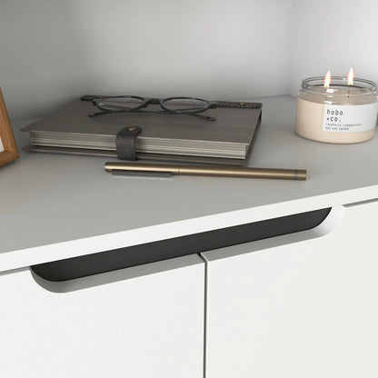 Tall Storage Show Cabinet with 2 Glass Display Door & 2 Doors