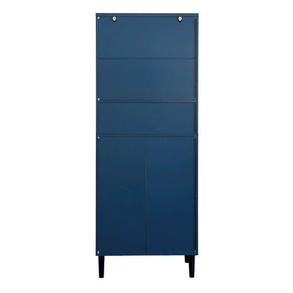 Tall Storage Show Cabinet with 2 Glass Display Door & 2 Doors