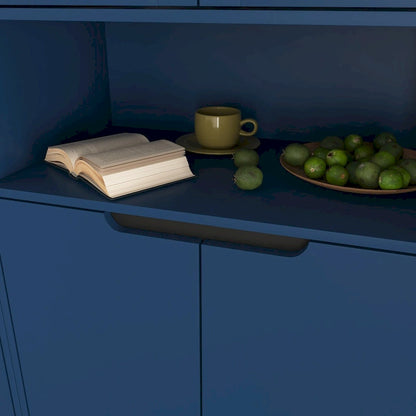 Tall Storage Show Cabinet with 2 Glass Display Door & 2 Doors