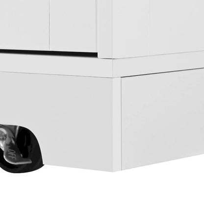 55.7Kitchen Island,2 Drop Leaf,Rolling Kitchen Cart on 5 Wheels,Power Outlet,Folding Dining Table,Spice & Towel Rack,3 Drawers