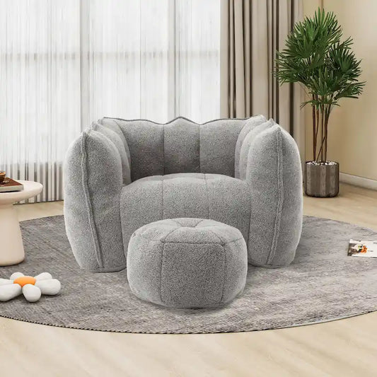 Lazy Bean Bag Couch Chairs for Adults with Ottoman