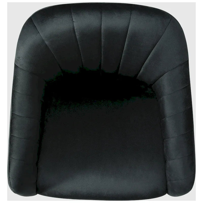 Farrah Velvet Tufted Adjustable Height Swivel Office Vanity Chair with Gold Base