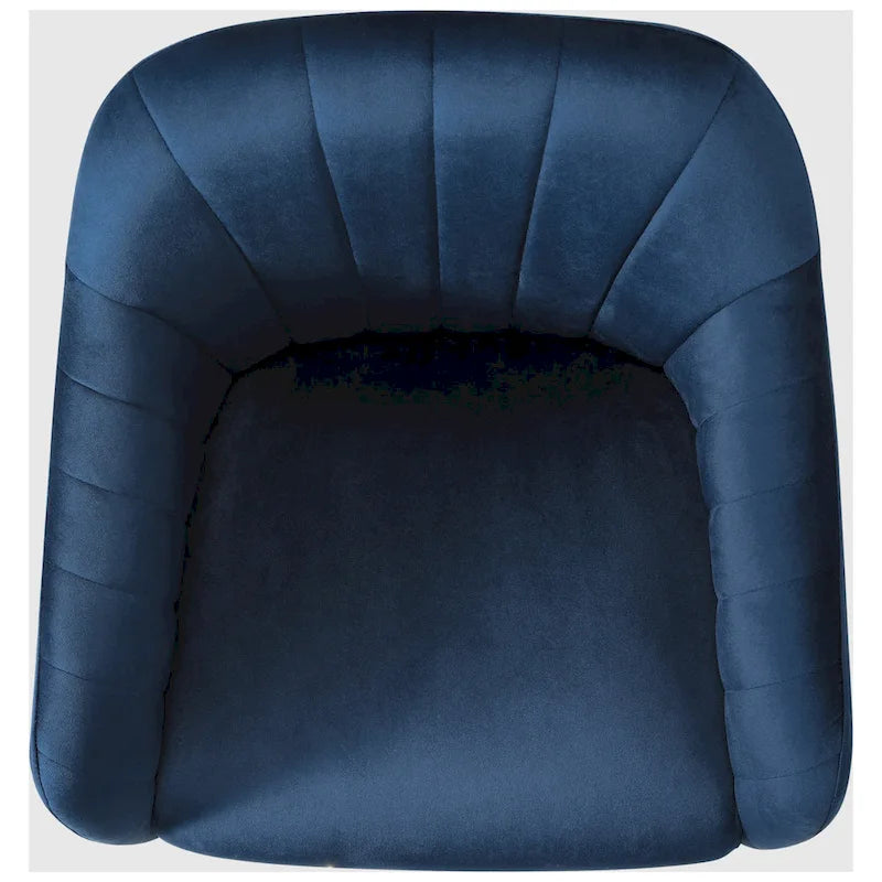 Farrah Velvet Tufted Adjustable Height Swivel Office Vanity Chair with Gold Base