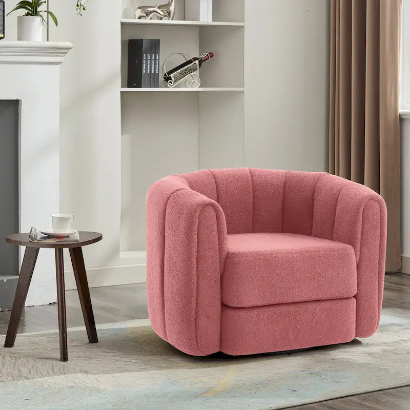 Swivel Teddy Accent Barrel Chair