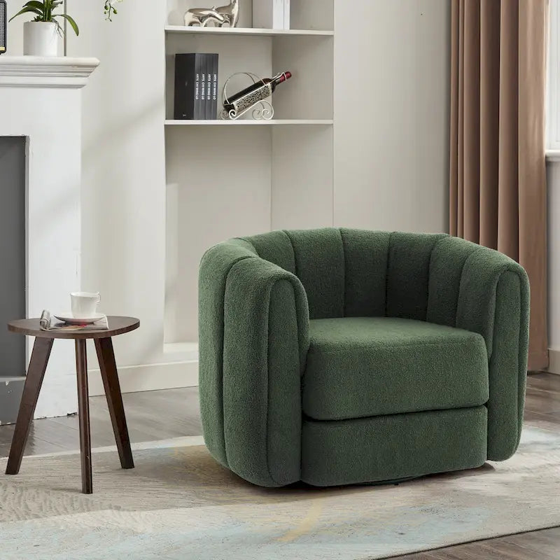Swivel Teddy Accent Barrel Chair
