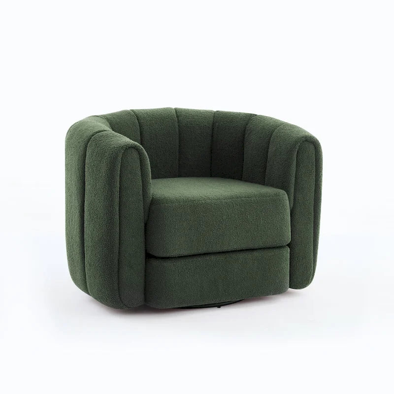 Swivel Teddy Accent Barrel Chair