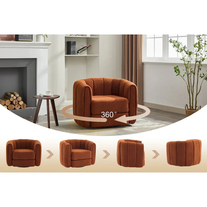 Swivel Teddy Accent Barrel Chair