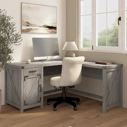 Knoxville 60W L Shaped Desk with Storage Cabinet by Bush Furniture