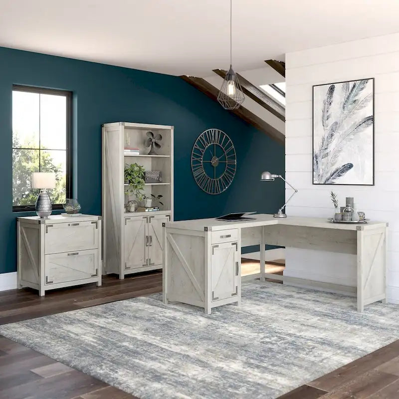 Knoxville 60W L Shaped Desk with Storage Cabinet by Bush Furniture