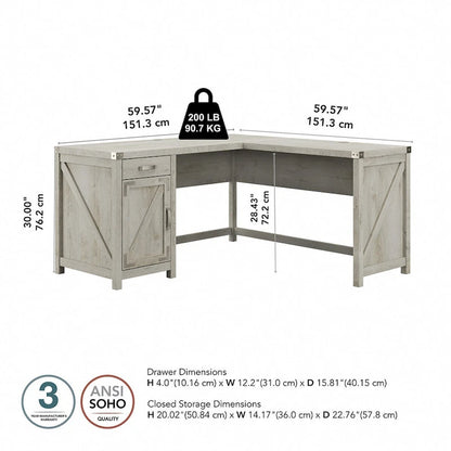 Knoxville 60W L Shaped Desk with Storage Cabinet by Bush Furniture