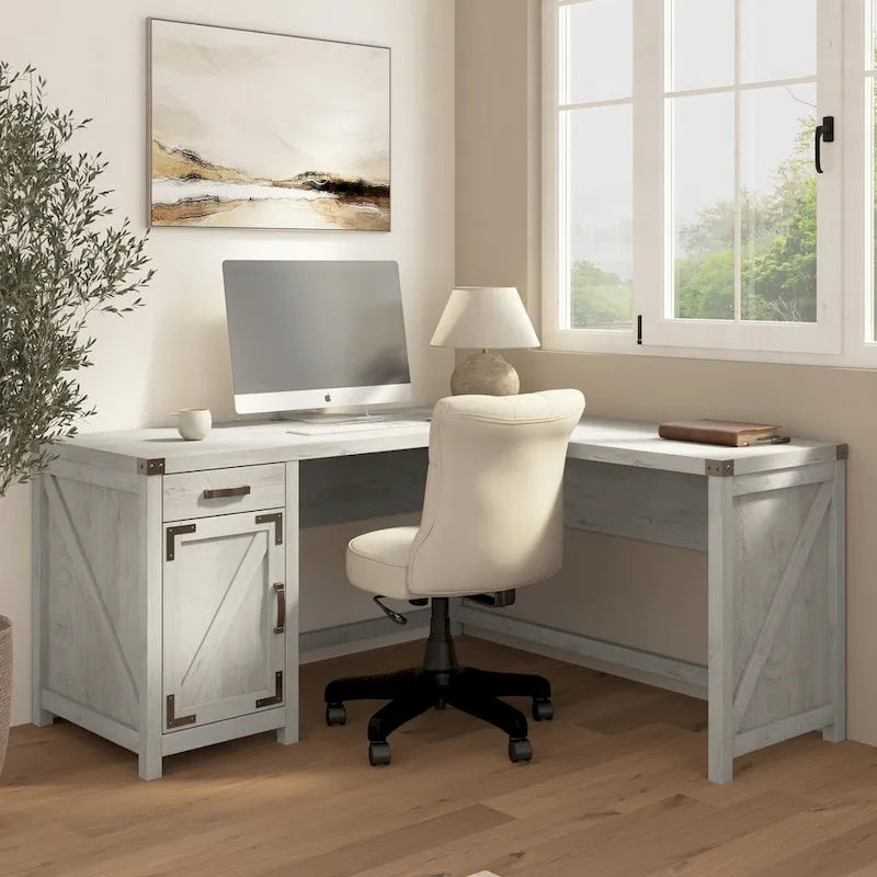Knoxville 60W L Shaped Desk with Storage Cabinet by Bush Furniture