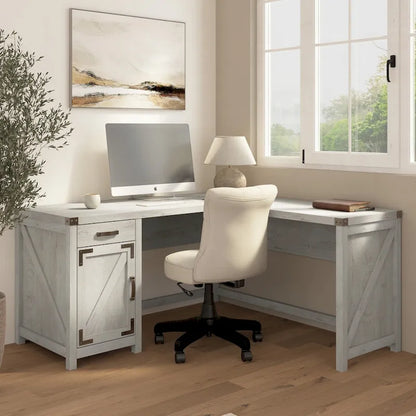 Knoxville 60W L Shaped Desk with Storage Cabinet by Bush Furniture