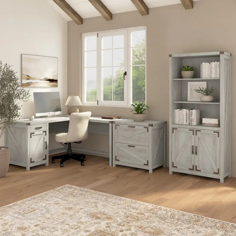 Knoxville 60W L Shaped Desk with Storage Cabinet by Bush Furniture