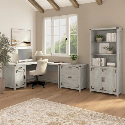 Knoxville 60W L Shaped Desk with Storage Cabinet by Bush Furniture