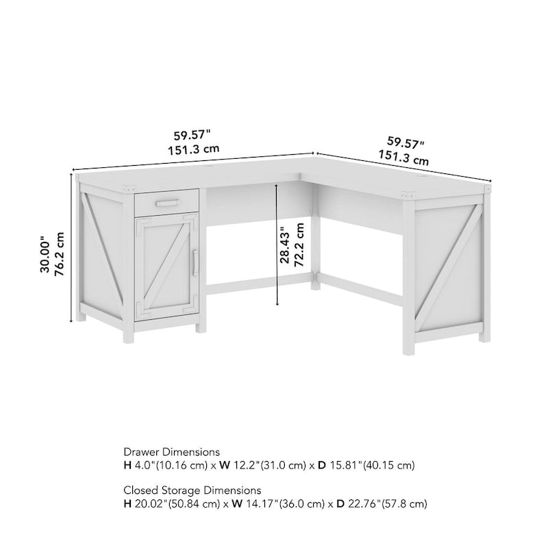 Knoxville 60W L Shaped Desk with Storage Cabinet by Bush Furniture